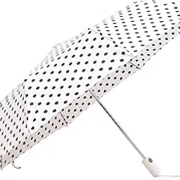 sun Janet Polka 3 Fold Automatic Open Ponjee Fabric Umbrella (White)-picture-44