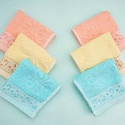 Soft Cotton Terry Face Towel Set for Women, Girls and Kids | 25 x 25 CM | 12 - Pack-picture-56