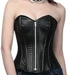 corset vogue CORSETVOGUE Women's Black Punk Overbust Corset – Heavy Duty Steel Boned Gothic Steampunk Corset Top for Waist Training, Body Shaping, Party, Halloween, Cosplay & Clubwear-picture-13