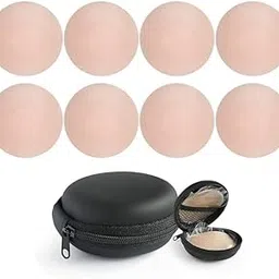 RYUKCREATIVES Invisible Nipple Covers for Women (Pack of 4 Pairs) with Black Pouch | Reusable Silicone Pasties, Skin-Friendly Thin Nipple Covers |Breathable & Seamless Design-picture-33