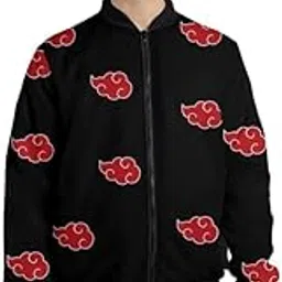 drobe Black All over Itachi Print Anime Print Bomber Jacket Unisex-picture-35