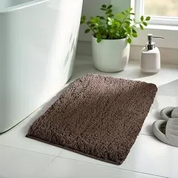 Bath Mat | Set of 1 | 40x60cm | Anti Skid & Highly Absorbent Bathroom Mat | Machine Washable | Shaggy- T. Beige-picture-66