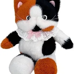 club bollywood LICHTS® Cute Cat Stuffed Backpack Lifelike Travel Daypack for Pet Lovers Adults Kids Orange White Black-picture-43