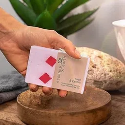ESSENCE OF EARTH Rose & Jojoba Moisturising Handmade Soap – With Essential Oils | Hydrating, Soothing & Skin-Softening – 100g Natural Bar-image-2