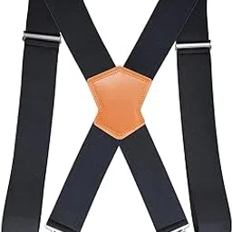 mippo Men's 5CM Elastic Adjustable Suspenders with 4 Metal Clips for Pants and Trousers-picture-14