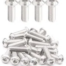 GK MART 4mm x 12mm(1.2 cm) thread length Stainless Steel 202 grade allen Button Head machine Screws - 10 Nos-picture-30