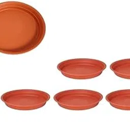 FBB UV Treated Round Bottom Tray Plate Saucer | Plastic Pot-Terracotta Color | Circular Pots | Heavy Duty Highly Durable Plant Saucers | Indoor Home Decor & Outdoor Balcony Garden (6, 5.3 INCH)-picture-31