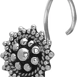 abhooshan Tribal look Nose Pin/STUD with wire in 92.5 Silver for women and Girls. Piercing Required-picture-12