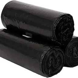 Bindian Heavy Duty Garbage Bags 43x48 cm (17x19 inch) Small Size | 90 Pieces in 3 Rolls | Strong Leak Proof Black Trash Bags for Kitchen, Office, Bathroom, Car and Daily Waste Disposal-image-1