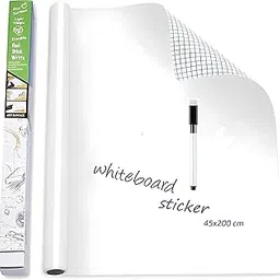 YAJNAS 45x200 CM Whiteboard Sticker for Kids, Home, School & Office, Self-Adhesive Removable, Waterproof White Board Sticker Perfect for Writing & Drawing on Smooth Surfaces -1.5 x 6.5 Ft-picture-23