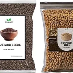 ORGAMIX Mustard Seeds Big 200g | Sarson ke Beej | Chemical-Free & ORGAMIX Whole Coriander Seeds (Dhaniya) 500g | 100% Pure & Natural-picture-17