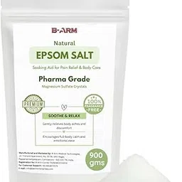 B-Arm USP/Pharma Grade Epsom Salt(900g) for Bath, Foot Soak, Muscle Pain Relief, Skin Care| 100% Natural, Unscented, Easy Dissolve Magnesium Sulfate Crystal salts for bath, Dry Skin, Swelling-image-0