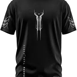 deployed Shadow Taskforce Printed Cotton T-Shirt | Half Sleeve | Regular Fit | Zero Shrinkage | Round Neck | Black-picture-36