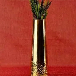 Super Star HANDICRAFTS Flower Vase Holder Hammered Bottom Design for Antique Vintage Living Room Decor Home and Office Decoration Conical Shaped (Large, 11")-picture-36