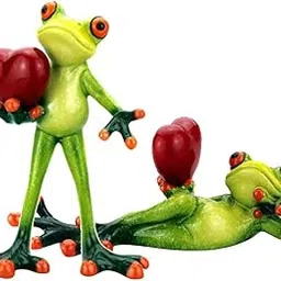 CALANDIS 2X Resin 3D Craft Frog Figurine Office Desktop Decoration Collectible Gift | Figurines-image-0