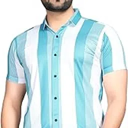 Men’s Vertical Striped Casual Shirt | Slim Fit Half Sleeve Shirt for Men | Stylish Shirt for Office, Outing & Travel-image-0