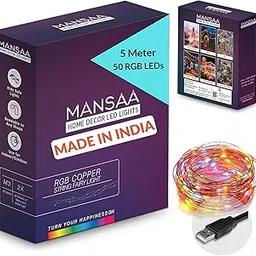MANSAA M23 USB LED String Light | 5 Meter 50 LEDs | Multicolor | USB Operated | Home Decor LED Light-picture-30