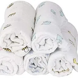 MOM'S HOME Baby Organic Cotton Soft Muslin Cloth Swaddle | 0-18 Months | Pack of 5-image-7