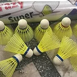 Crazy Super Badminton Shuttlecocks, Plastic, Yellow, Pack of 6-picture-17