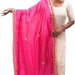 urban kanya Women's Semi-Silk Rakhi Chandla Dupatta Gota Patti Work | Traditional Indian Dupatta-picture-26