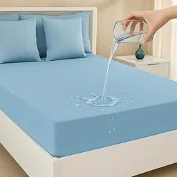 Sanushaa 100% Waterproof Premium Cotton Feel Mattress Protector – King Size 78x72 Inch, Ultra Soft, Breathable, Anti-Allergy, Dust-Mite Proof, Fitted Gadda Cover (Sky Blue), 2-Year Warranty*-picture-19
