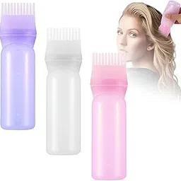CULINEXIS Hair Dye Applicator Bottle with Comb Nozzle | Refillable Squeeze Bottle for Oil, Color, or Shampoo | Root Touch-Up Tool for Hair Coloring | Leakproof Plastic | 3 Color Variants-picture-10