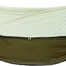Kuber Industries Camping Hammock with Mosquito Net | Portable Hammocks with Tree Straps | Swing Sleeping Hammock Bed with Net | Nylon Hammock for Indoor - Outdoor | Green-image-77