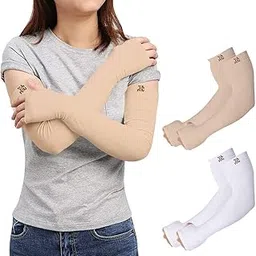 RRC UV Sun Protection Arm Sleeves for Men & Women, UPF 50 Arm Cover for Outdoor Sports. Biking,Cricket,Cycling, Golf Winter Special Black Color - 1 Pair-picture-14