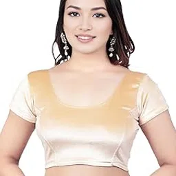 biyu Women's Velvet Solid Round Neck Cap Sleeve Readymade Saree Blouse-picture-30