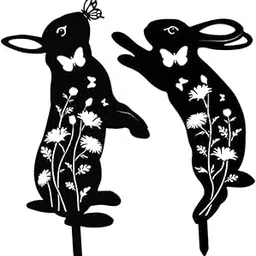 VELURA 2X Decorative Garden Iron Stakes Animal Decors Landscape Silhouette Yard Art Bunny H 35CM|2 Iron Decorative Garden Stakes|Statues & Lawn Ornaments| Yard, Garden & Outdoor Living-image-70
