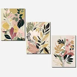 kotart Modern Wall Art MDF Panel Painting for Wall Decoration - Wall Paintings for Living Room, Bedroom - Wall Painting KO_TP1(9 x 12 inch, Panel) Set of 3 (Art Deco, 0.09)-image-0