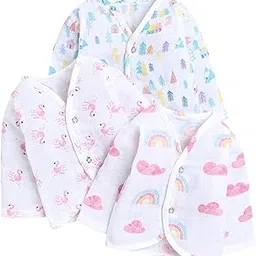 polka tots Baby Boys & Girls Cotton Muslin Jabla Vest – Front Open, Soft & Breathable, Pack of 3-picture-46
