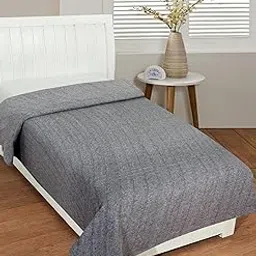 Dream Living Woolen Blanket Warm and Super Soft Single Bed Blankets for All Season Multipurpose Polar Fleece/Summer AC Blanket/Single Bed Blanket/Light Weight Blanket (Grey, Pack of 2)-image-70
