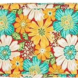 Magpie Fabrics Patio Bench Cushion Cover 45x18x3 Inch, NO Insert! Water Resistant UV Protection Outdoor Swing Loveseat Replacement Cover with Zipper (Embry Red Hibiscus)-picture-13