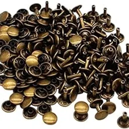 Nimida™ Double Cap Rivets | Bronze Colour |Metal | Large Size-9 mm | for DIY Leather Craft | Pack of 100 Pairs-picture-12
