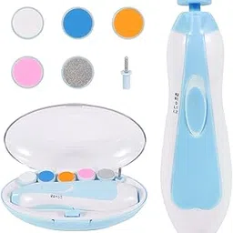 KriVat Baby Nail Trimmer Electric 6-in-1 Set for Kids Safe Effective Baby Manicure for Newborn Infant Toddler or Adults Toes and Fingernails, Kids Nail Care (Multi-Color-Pink+Blue) Pack of 1 (Blue)-image-19