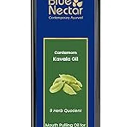 Blue Nectar Cardamom Mint Oil Pulling for Mouth | Ayurvedic Mouth Freshener & Mouthwash | Natural Pulling Oil for Cool Fresh Breath & Daily Oral Care (9 Herbs, 200ml) image 1