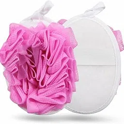 CareDone Bath Loofah with Hand Strap - Exfoliating Shower Scrubber for Easy Grip | Bath Loofa| Bath Sponge| Bath Brush| Bath Gloves for Women, Mens and Kids. (Pink)-image-89