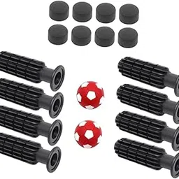 JAZZY PEARLS® 8 Pieces Table Football Replacement Handles with End Caps Nonslip Components Bright Red Footballs-Sporting Goods-Indoor Games-Foosball-8 Foosball Handles8 End Caps2 Small Footballs-picture-37