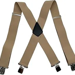 mippo X Type Men's Suspenders 5CM Wide Adjustable Elastic Straps with Metal Clips-picture-10