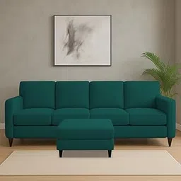 BRAXTON Connor 5 Seater with Ottoman Sofa Set for Living Room (Pine Colour Fabric) Premium Fabric Sofa Set for Living Room-picture-53