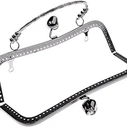 Metal Purse Bag Frame Kiss Clasp Lock with Handle DIY Crafts 20cm Black|1Piece Metal Purse Frame|Handbag Accessories| Womens Handbags & Bags |Clothing, Shoes & Accessories-picture-28