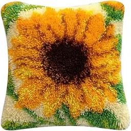 bnf® DIY Sunflower Pattern Pillow Latch Hook Kit Embroidery Pacakge for Beginners Crafts | Needlecrafts & Yarn | Rug Making | Latch Hooking | Latch Hooking Kits-picture-37