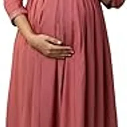 dummy shape Feeding Kurtis for Women Cotton | Floral Rayon Anarkali Kurta with Dual Nursing Zippers for Pregnancy & Breastfeeding | Maternity Dresses | Gifts for Pregnant Woman-picture-20