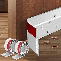 2 Pack Door Draft Stopper Excluder for Doors, Self Adhesive Rubber Bottom Seal Door,Door Strip Soundproof Weather Stripping Proof Doors 2" W x 39" L White.-image-65