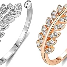 fashion frill Exclusive Hug Silver Rings For Women Stainless Steel Silver Hug Adjustable Finger Ring For Women Girls Valentine Goldern Silver Couple Ring For Boys Men Gift For Sister Jewellery Rings Combo Pack of 2-picture-25