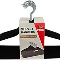 Ganpati Hangers Velevt Plastic Shirt Hanger Pack of 30 (Black)-picture-13