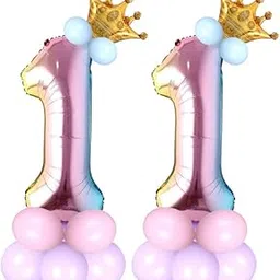 multicolor 32 inches numbers 11 shape large big foil helium balloons for party decorations in happy birthday anniversary office items materials set pack-picture-25