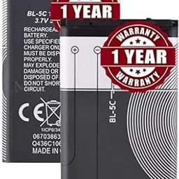 Original BL-5C Battery Compatible for Nokia 2610 Battery - (1020mAh) - 1 Year Warranty_MC4-picture-25