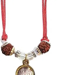 rudradivine Crystal Kanya Rashi Yantra Saubhagya Kavach Pendant for Virgo Zodiac with 5 Faced Brown Rudraksha for Wealth Good Luck and Fortune for Men and Women-picture-10
